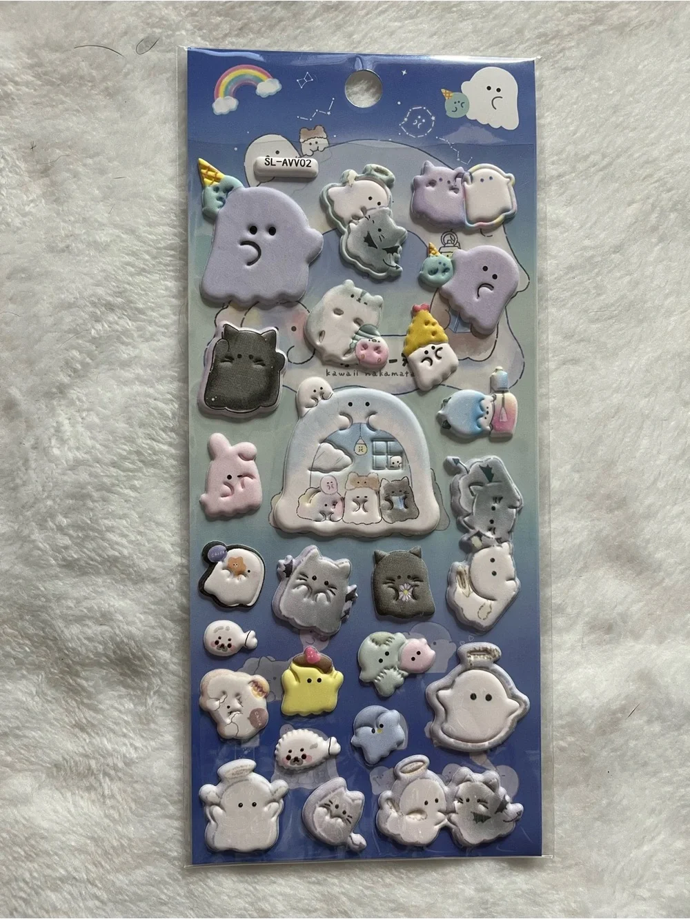 Ghost Cute Pastel Ghost Puffy Sticker Sheets 4 sheet stickers